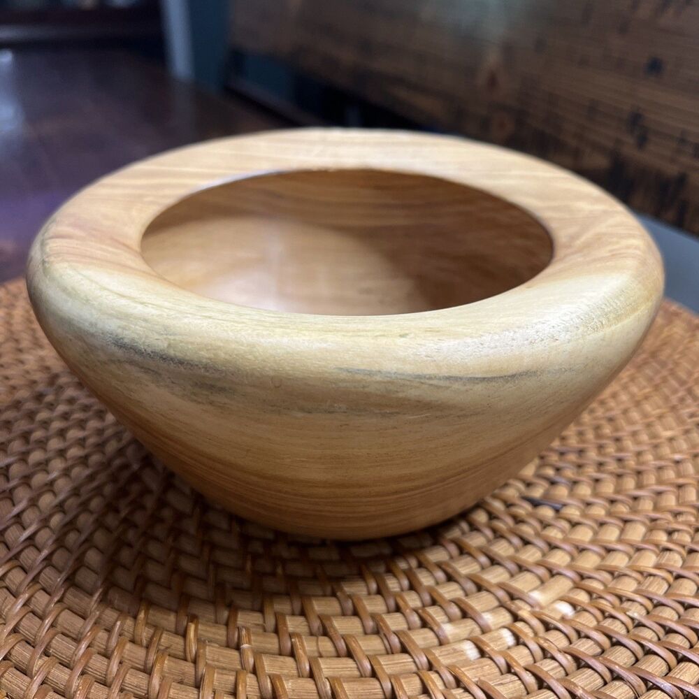 Decorative Wood Bowl Great For Entry Table Or Kitchen, Farmhouse, Hand Turned